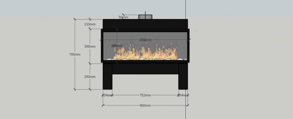 Chimenea PARIS a 1 cara – TEM-CO